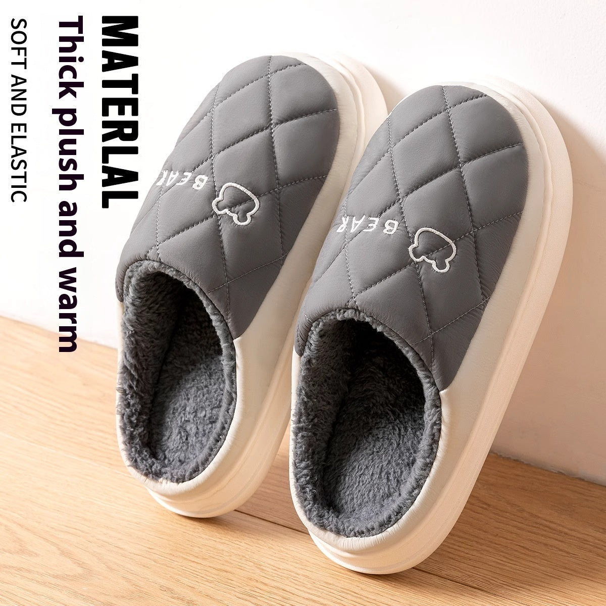 BEAR🧸- Unisex Peluş Ev Terliği